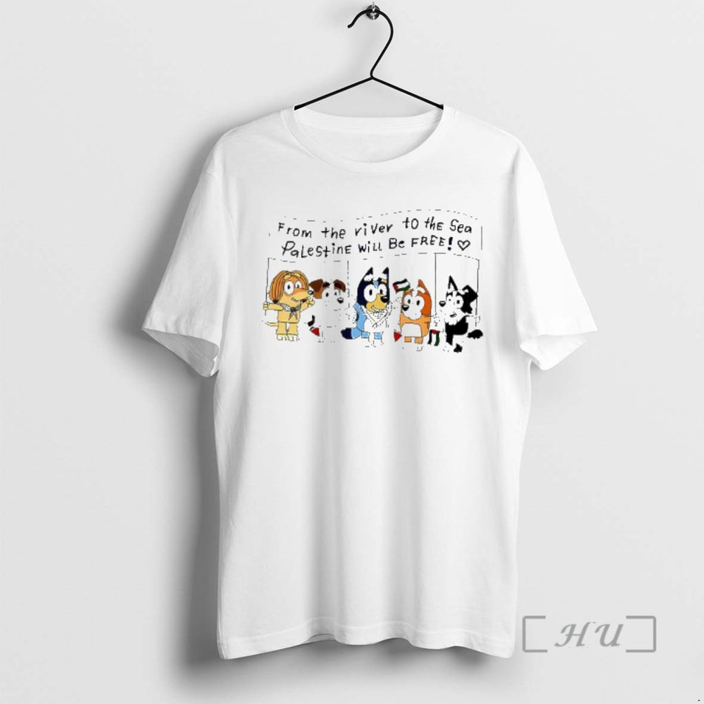 Officials From The River To The Sea Palestine Will Be Free Bluey Premium T Shirts