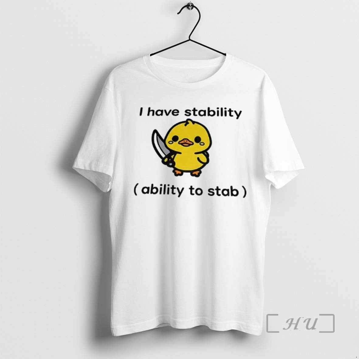 Officials Funny Duck Hold Knife I Have Stability Ability Stab