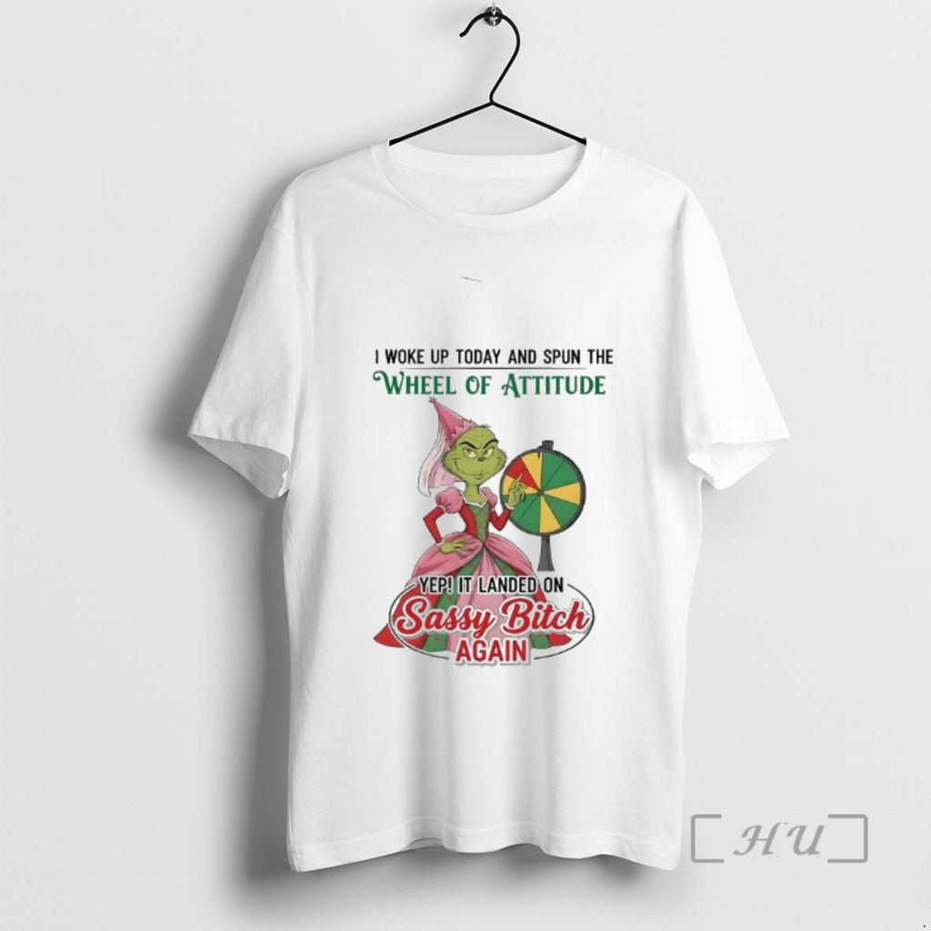 Officials Grinch I Woke Up Today And Spun The Wheel Of Attitude Premium T Shirts