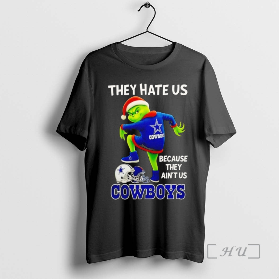 Officials Grinch Wearing Santa Hat They Hate Us Because They Aint Us Dallas Cowboys