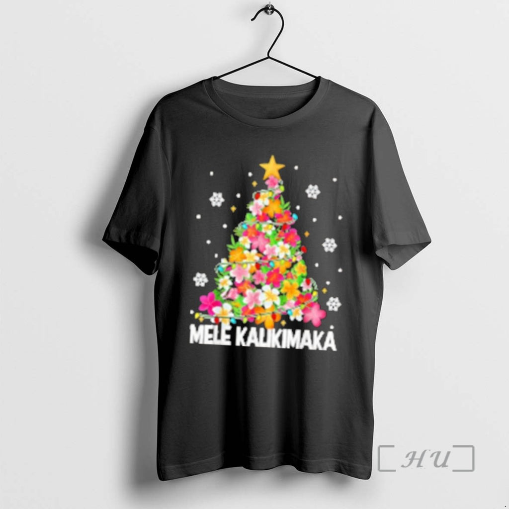 Officials Hawaiian Floral Christmas Tree Mele Kalikimaka Tropical Xmas Shirts Sweater