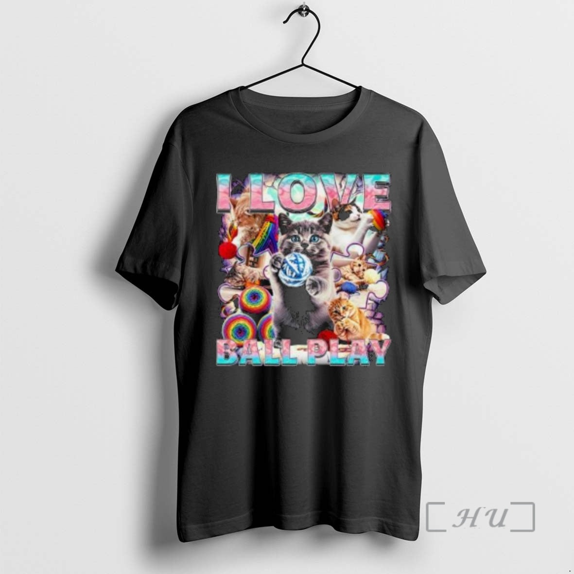 Officials I Love Ball Play Cat Circle Black