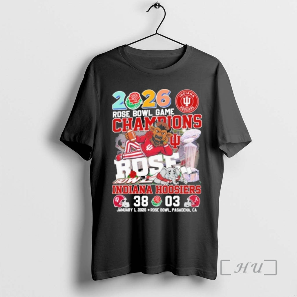 Officials Indiana Beat Alabama Mascot 2026 Rose Bowl Game Champions Score Premium T Shirts Sweater