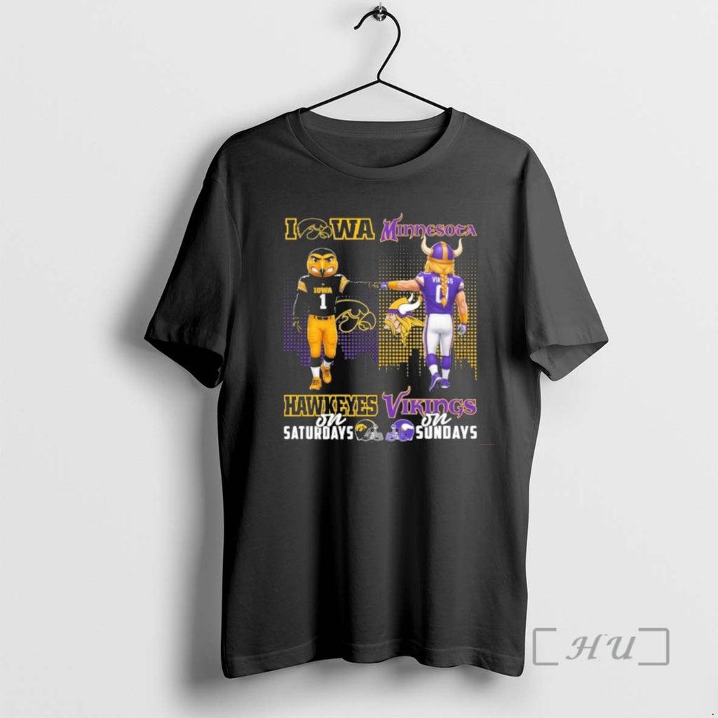 Officials Iowa Hawkeyes On Saturdays And Minnesota Vikings On Sundays Mascot Premium T Shirts Sweater
