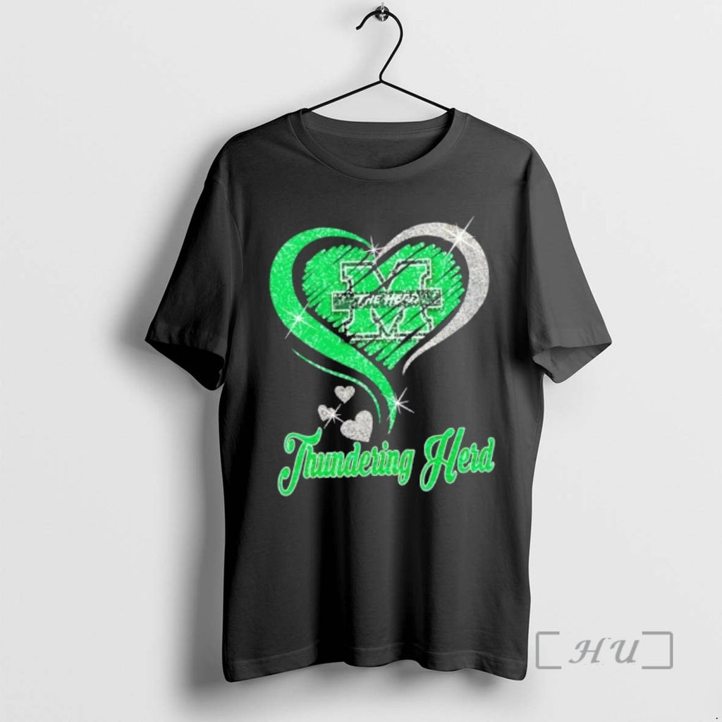 Officials Marshall Thundering Herd Football In Glitter Heart Fans