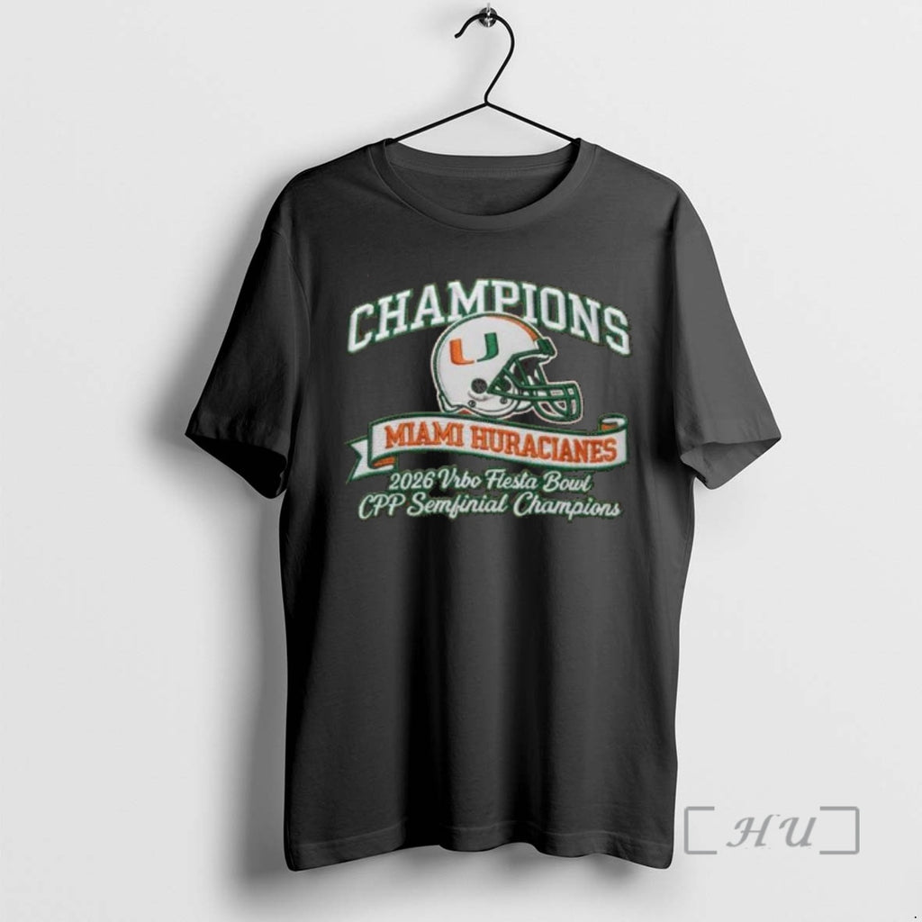 Officials Miami Hurricane Wins 2025 2026 Vrbo Fiesta Bowl Cfp Semifinal Champions Helmet Premium