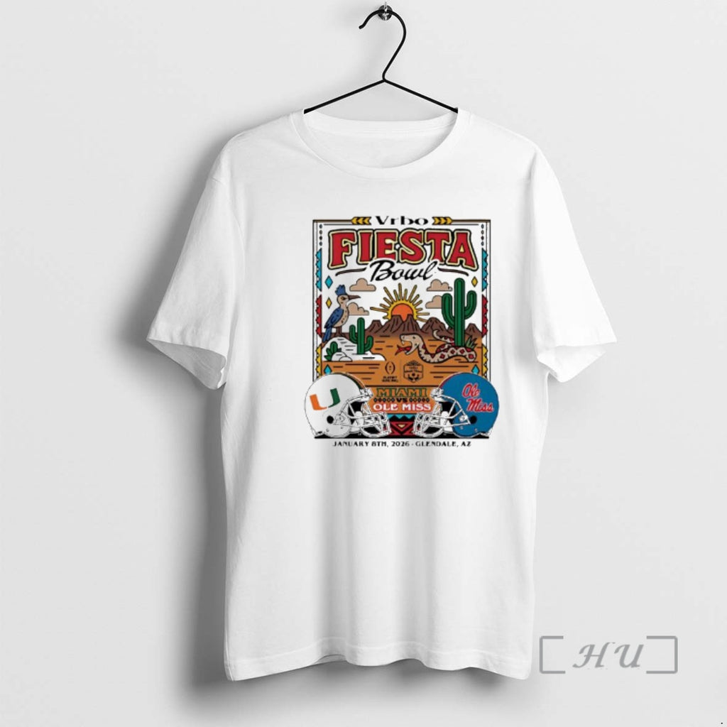 Officials Miami Vs Ole 2026 Vrbo Fiesta Bowl Matchup Desert Dudes Premium T Shirts Sweater