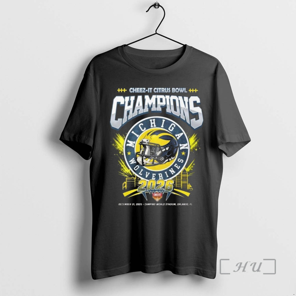 Officials Michigan Wolverines Cheez It Citrus Bowl Champions 2026 Dec 31 2025 Helmet Logo Premium