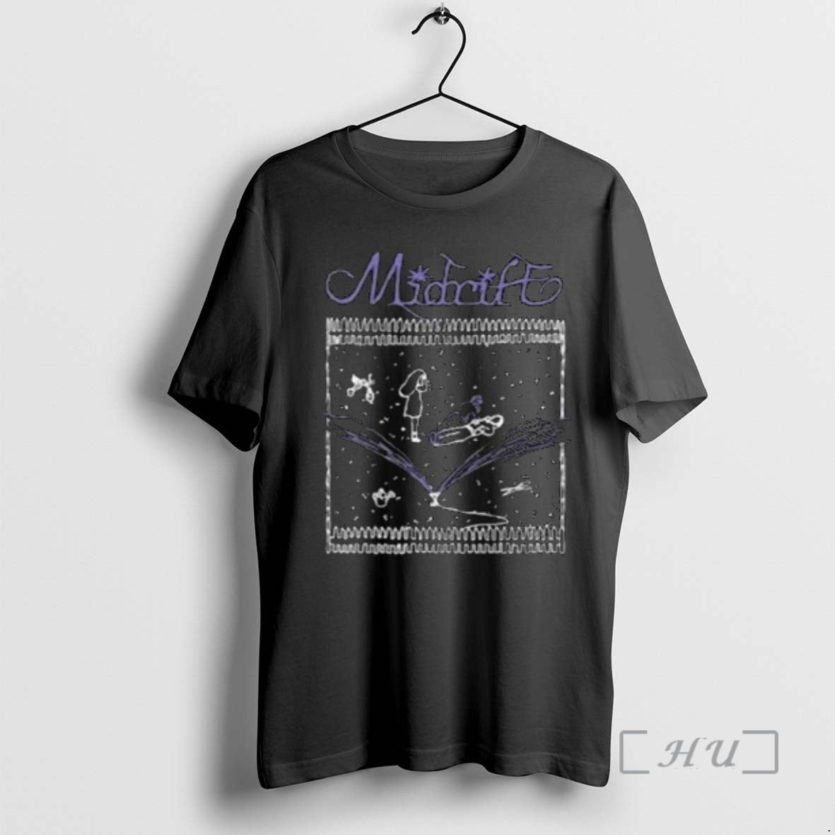 Officials Midriff Night Garden Circle Black