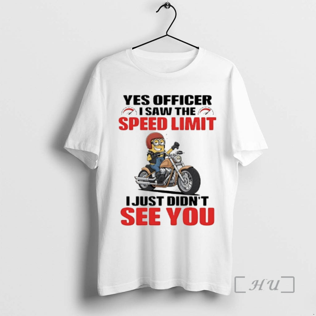 Officials Minion Racing Motorbike Yes Officer I Saw The Speed Limit I Just Didnt See