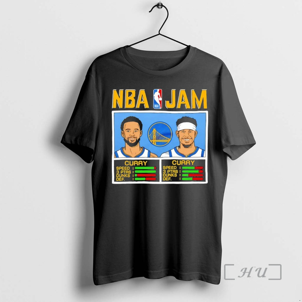 Officials Nba Jam Stephen Curry And Seth Curry Golden State Warriors Premium T Shirts Sweater