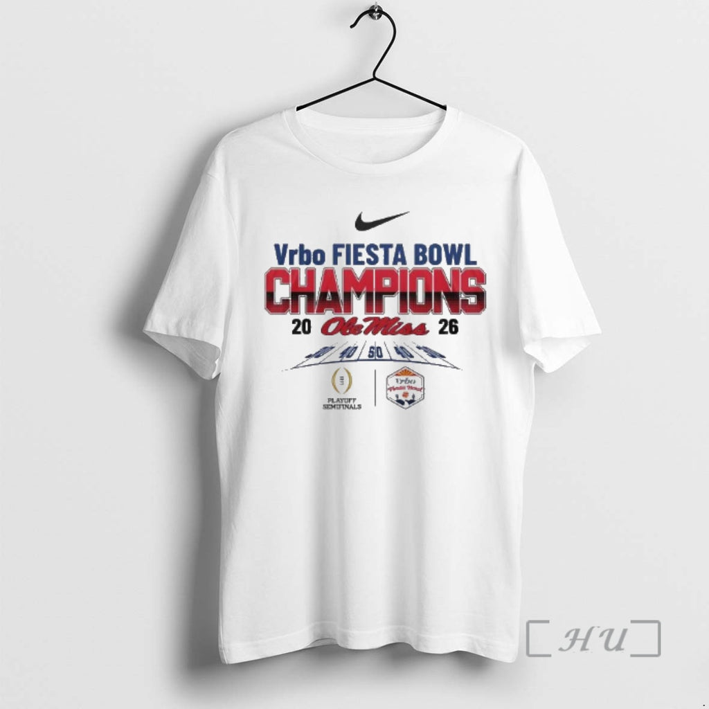 Officials Ncaa Vrbo Fiesta Bowl Champions 2026 Ole Miss Playoff Semifinals Premium T Shirts Sweater