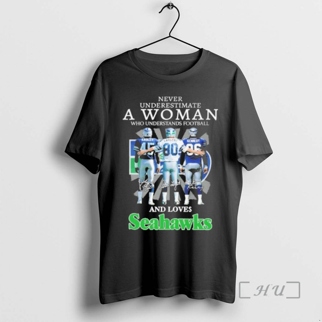 Officials Never Underestimate A Woman Who Understands Football Player Signature And Loves Seahawks Premium