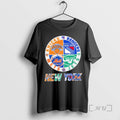 Officials New York City Sports Knicks Rangers Jets Mets Logos Combine Premium T Shirts Sweater