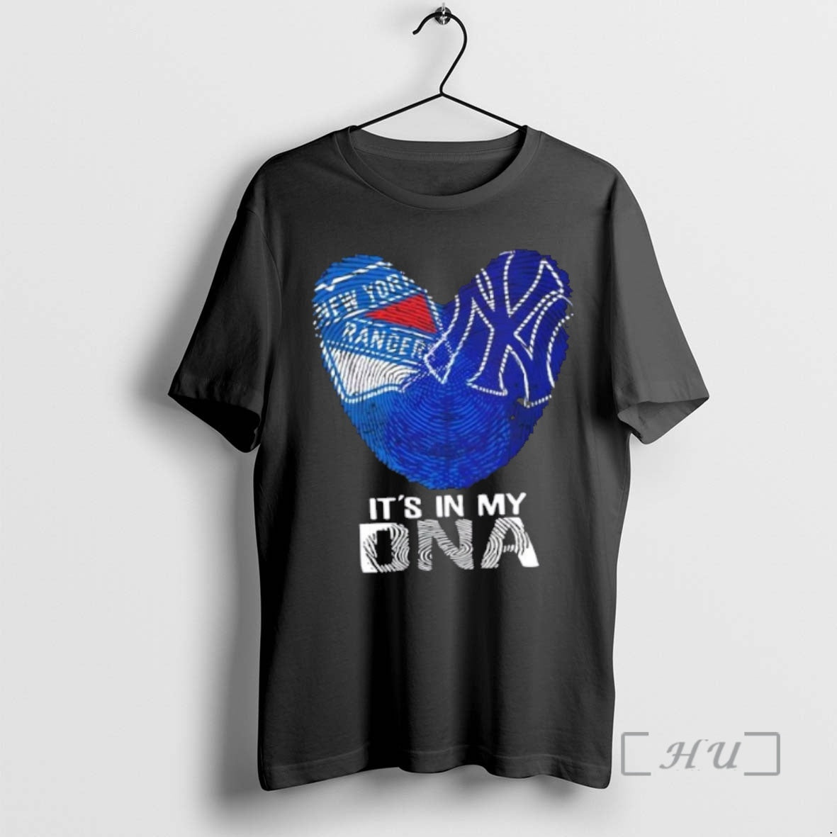 Officials New York City Sports Rangers X Yankees My Dna Fingerprint Heart