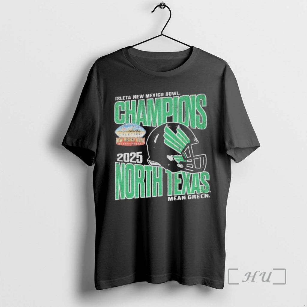 Officials North Texas Mean Green Football 2025 Isleta New Mexico Bowl Champions Premium T Shirts