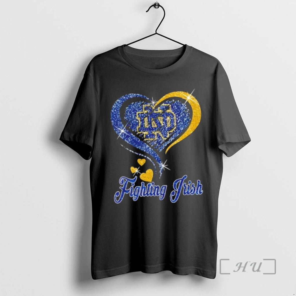 Officials Notre Dame Fighting Irish Football In Glitter Heart Fans