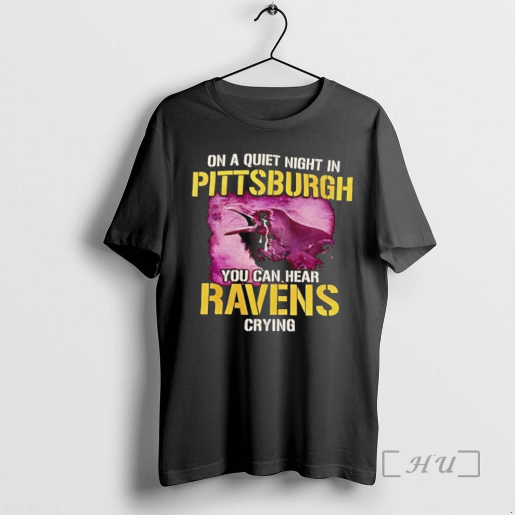 Officials On A Quiet Night In Pittsburgh You Can Hear Ravens Crying Premium T Shirts