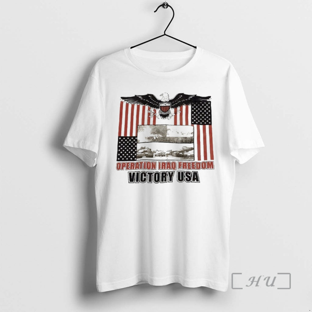 Officials Operation Iraq Freedom Victory Usa Flag Vintage
