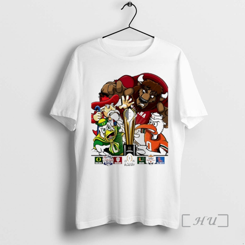 Officials Oregon Indiana Miami And Ole Miss 2026 College Football Final Four Premium T Shirts
