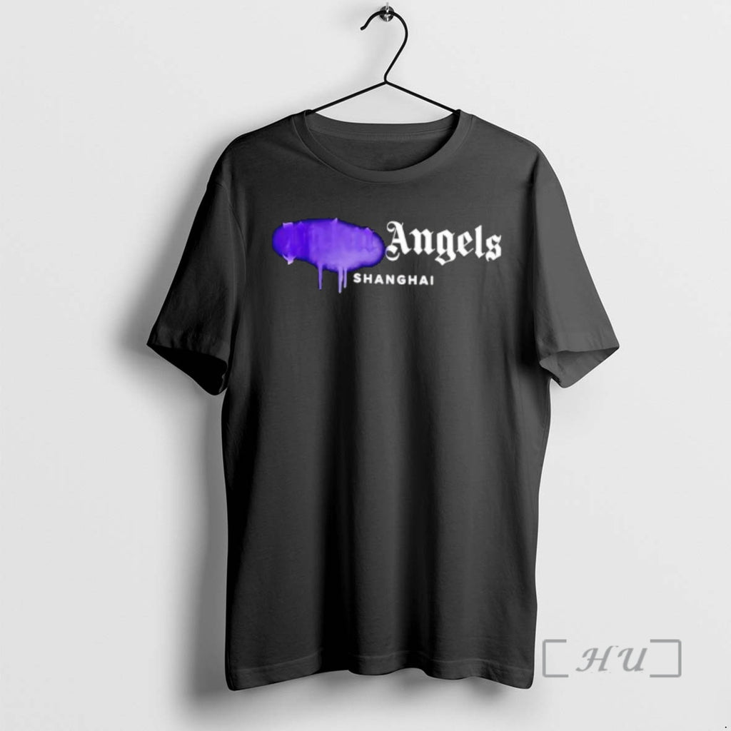 Officials Palm Angels Black Cotton Sprayed Logo