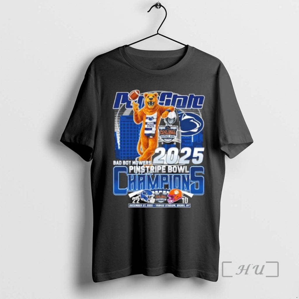 Officials Penn State Mascot Bad Boy Mowers Pinstripe Bowl Champions 2025 Premium T Shirts Sweater