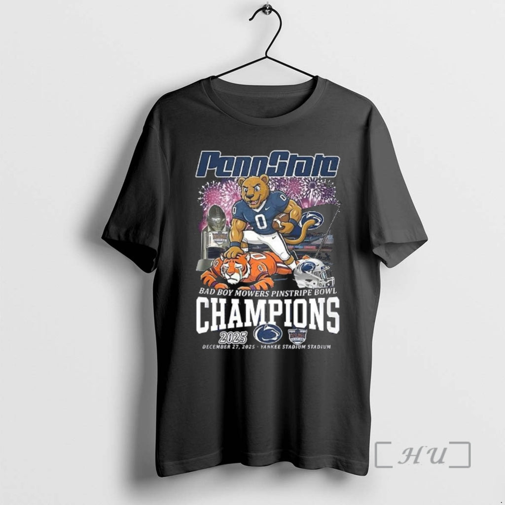 Officials Penn State Nittany Lions Ncaa Bad Boy Mowers Pinstripe Bowl Champions 2025 Yankee Stadium