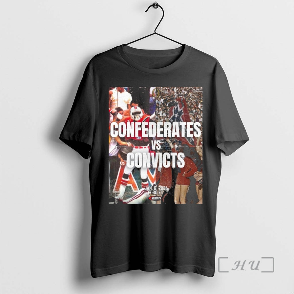 Officials Playoff Koozie Confederates Vs Convicts January 8 2026 Ole Miss Vs Premium T Shirts