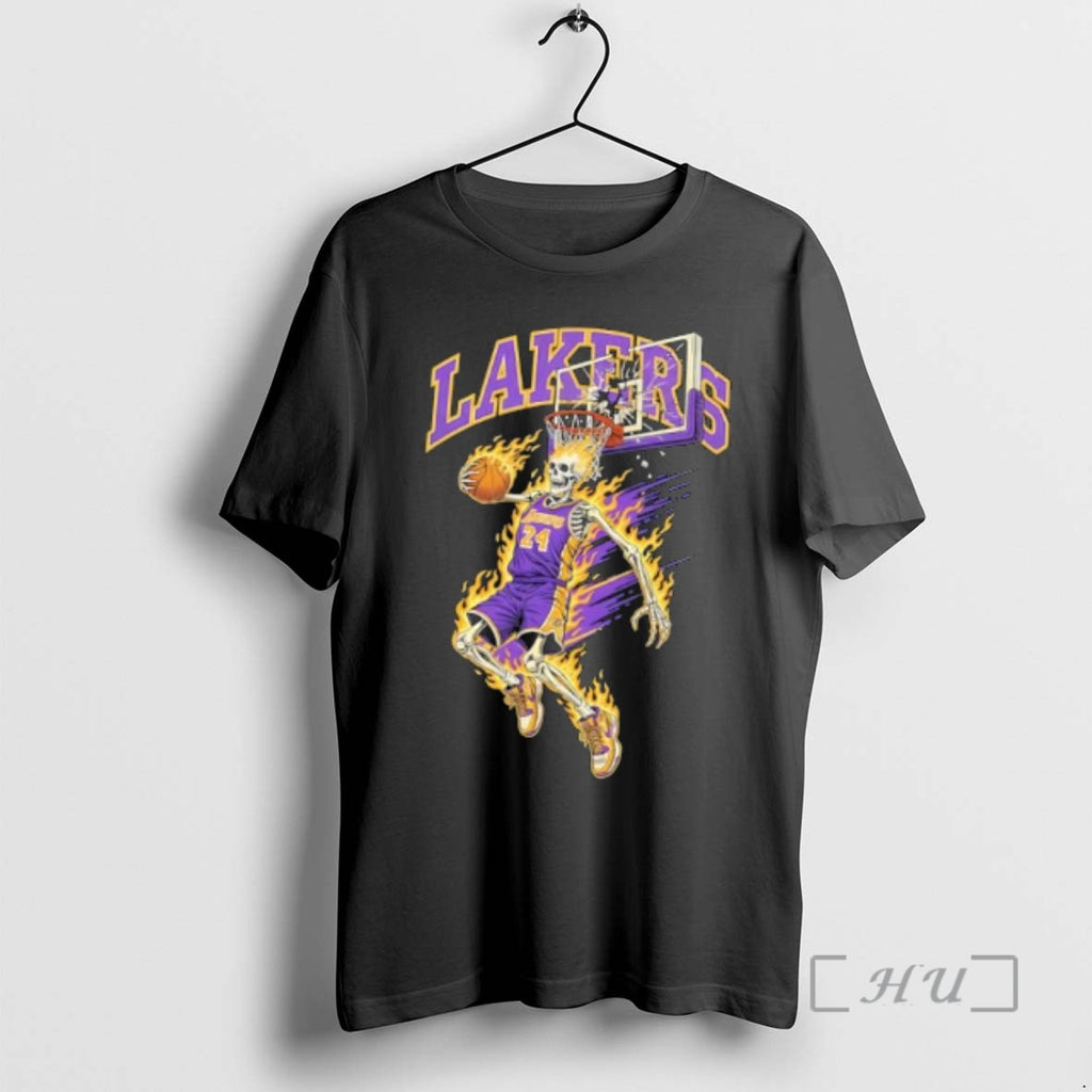 Officials Premium Los Angeles Lakers Mens Basketball Skeleton Player Fire