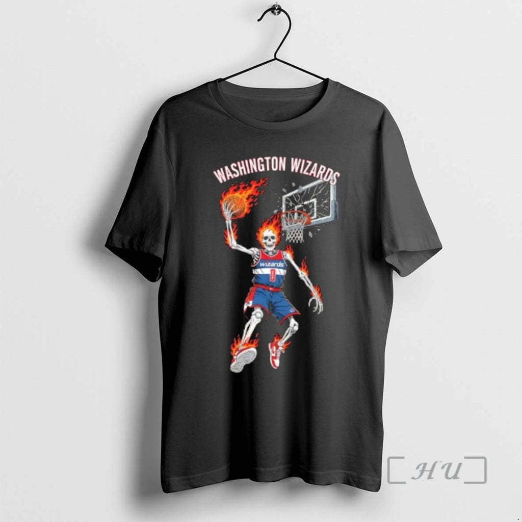 Officials Premium Washington Wizards Mens Basketball Skeleton Player Fire