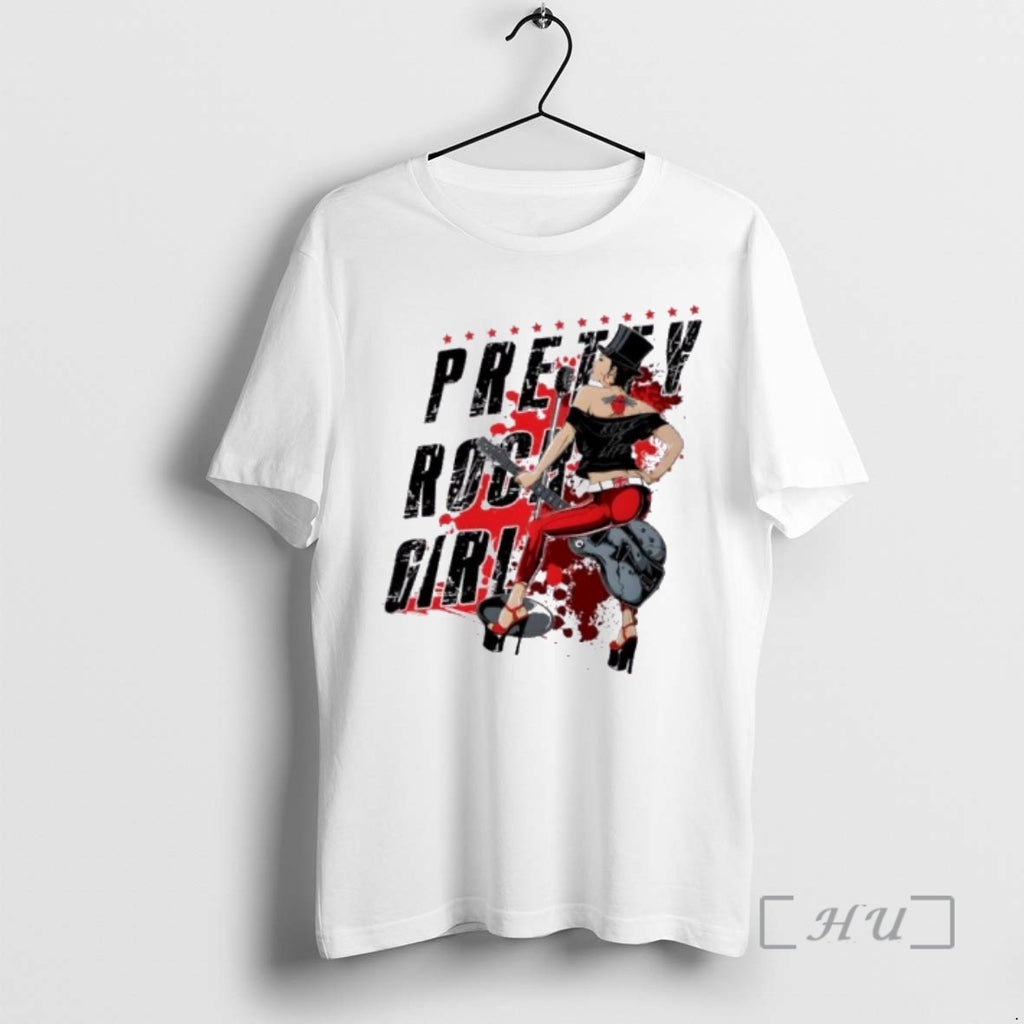 Officials Pretty Rock Girl Rockabilly Pin Up Design Design