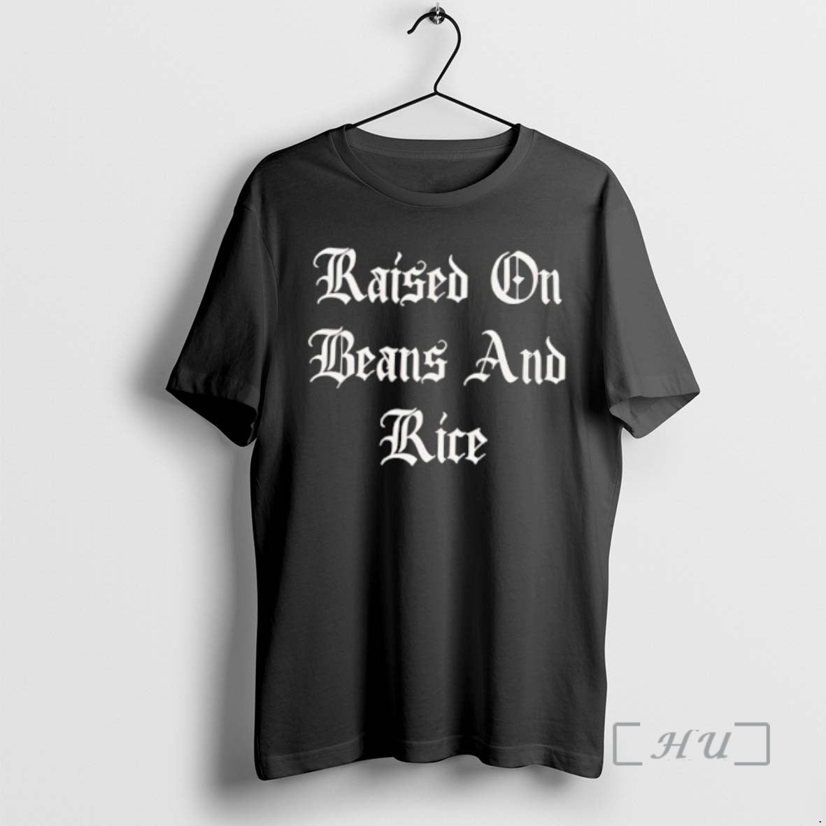 Officials Raised Beans Rice Old English Typography
