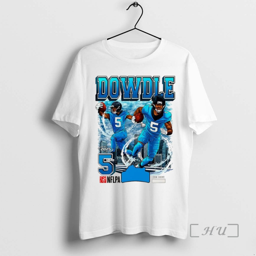 Officials Rico Dowdle Carolina Panthers Football 2025 Number 5 Skyline Shirts Sweater