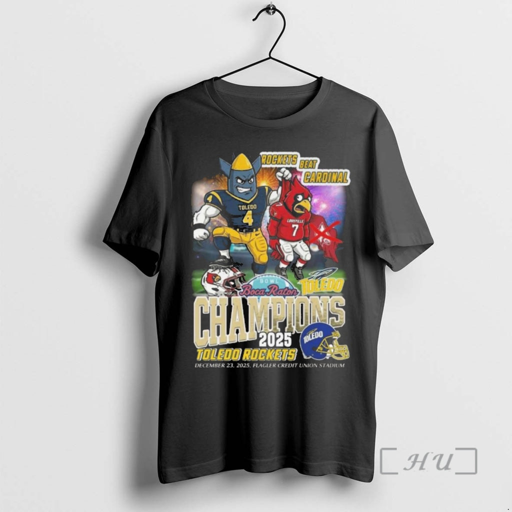 Officials Rockets Beat Cardinal Boca Raton Bowl Champions 2025 Dec 23 2025 Mascot Premium