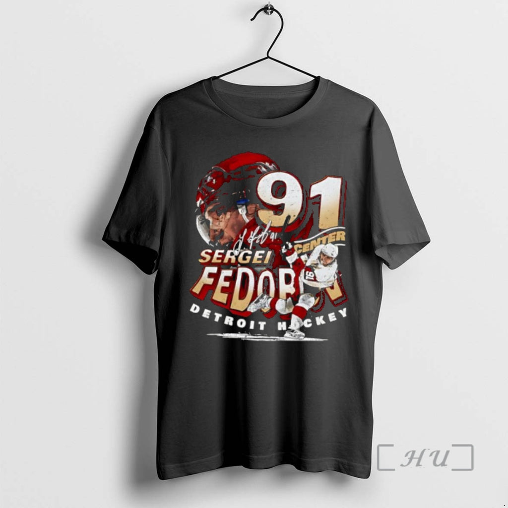 Officials Sergei Fedorov Detroit Hockey Player Name Graphic