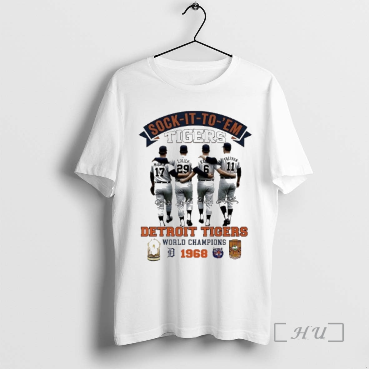 Officials Sock Em Detroit Tigers World Champions 1968 Signatures