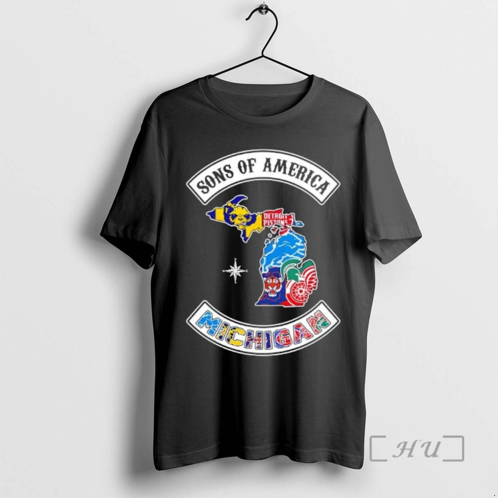 Officials Son Of America Michigan Map Sports Logos Combine