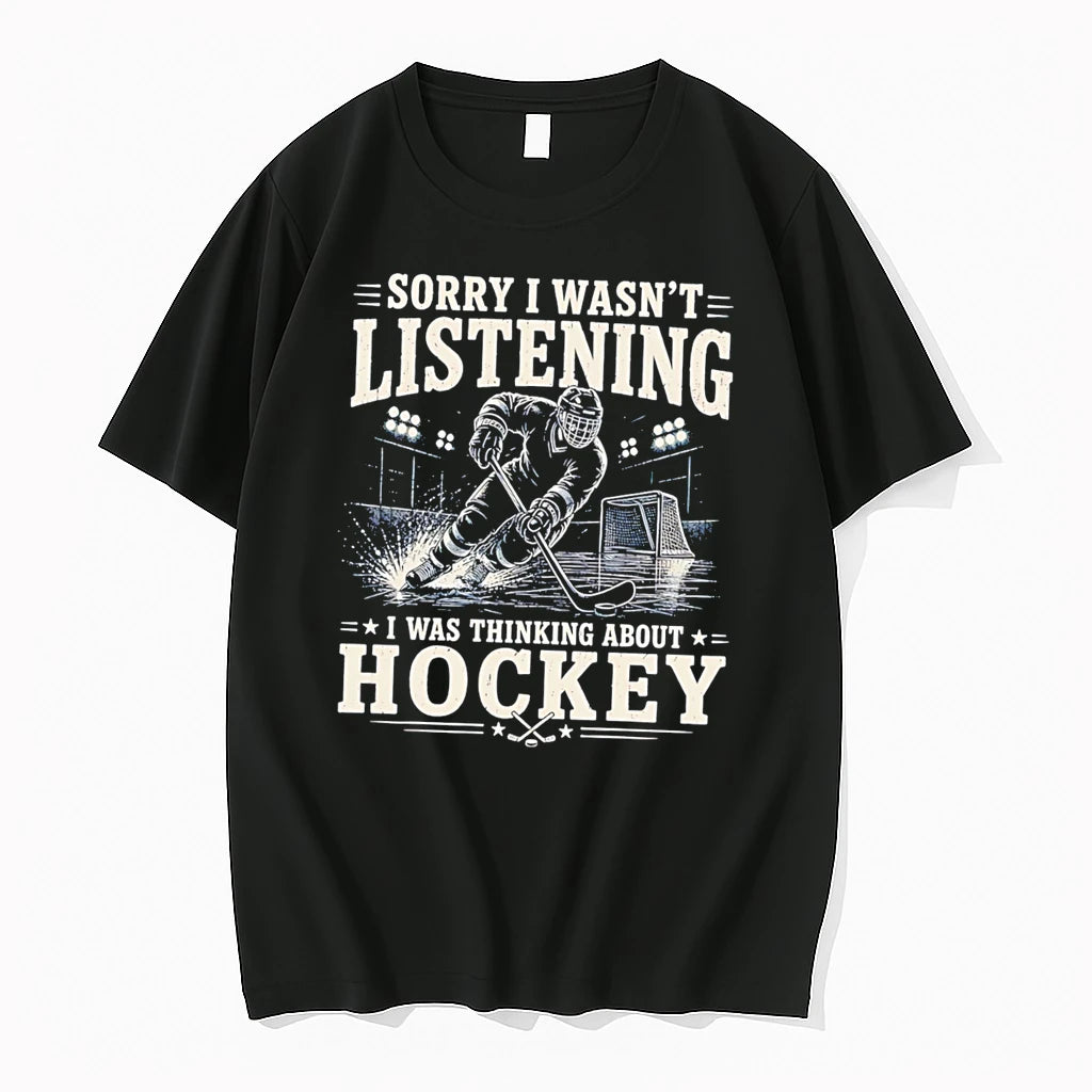 Officials Sorry I Wasnt Listening I Was Thinking About Hockey Vintage Tee