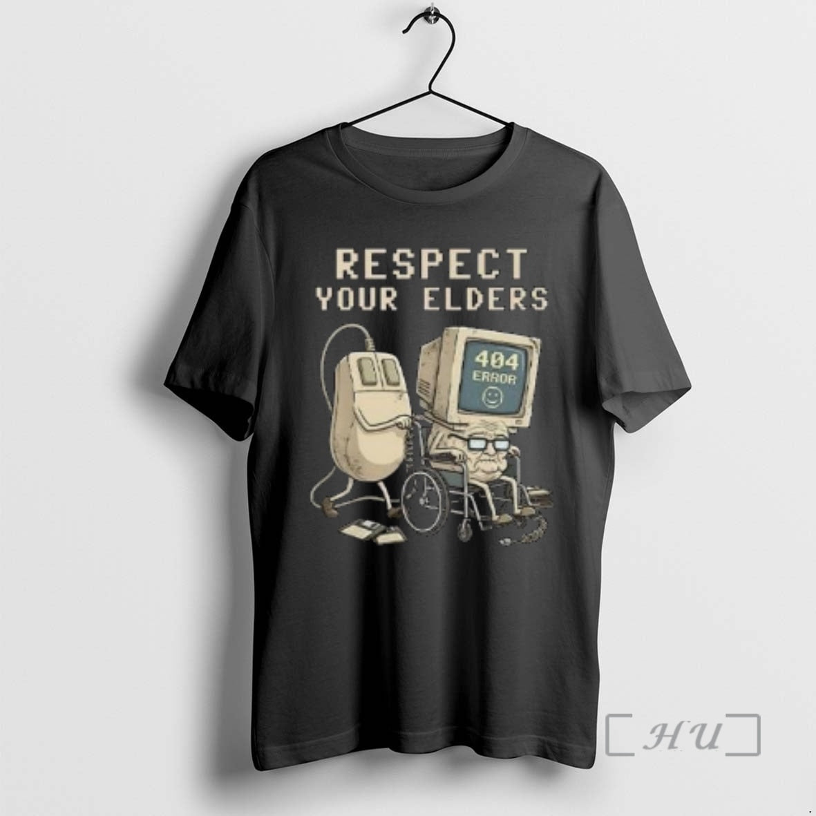 Officials Tech 404 Error Hilarious Respect Your Elders Circle Black