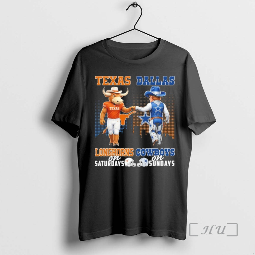 Officials Texas Longhorns On Saturdays And Dallas Cowboys On Sundays Mascot Premium T Shirts Sweater
