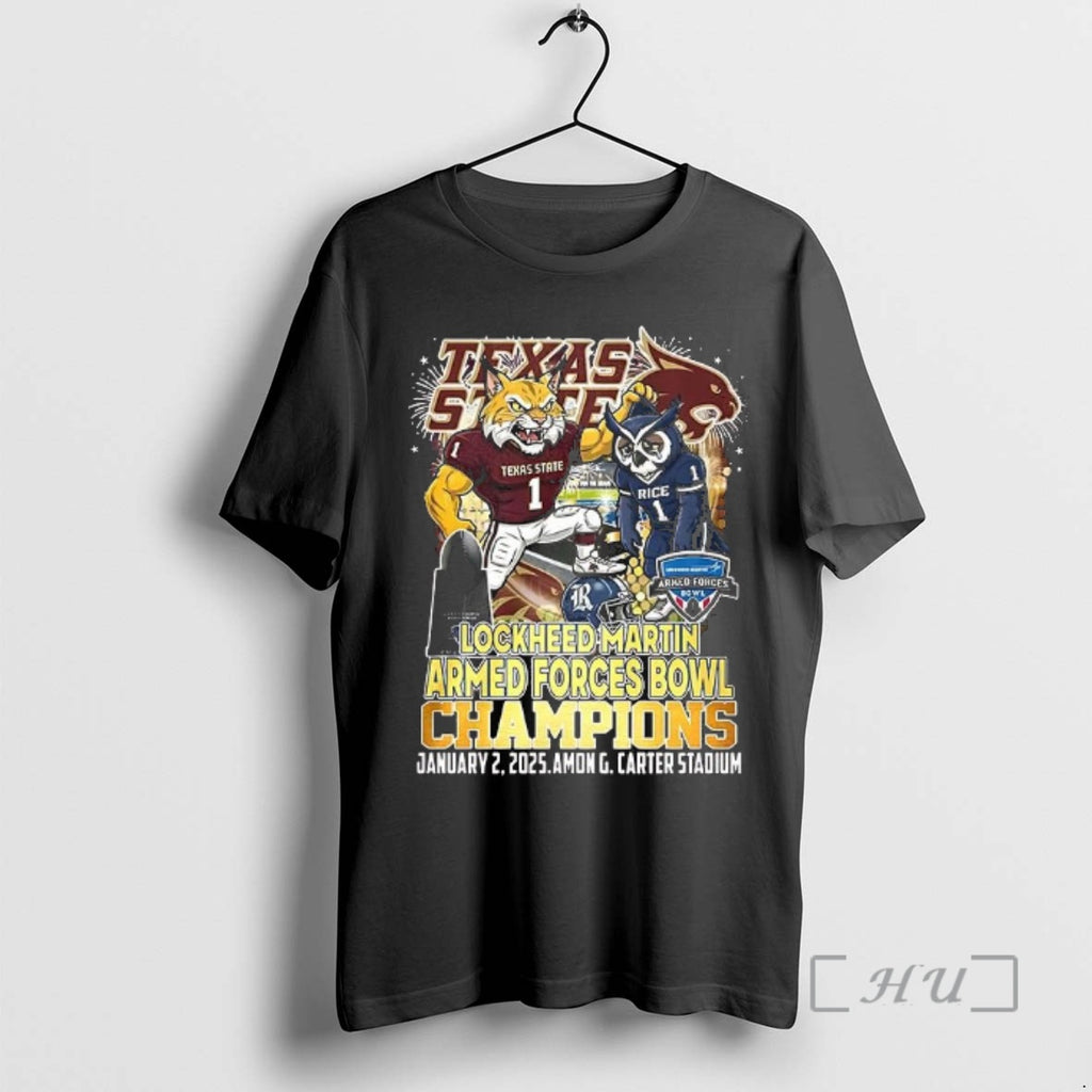 Officials Texas State Bobcats Ncaa Lockheed Martin Armed Forces Bowl Champions 2026 Mascot Premium