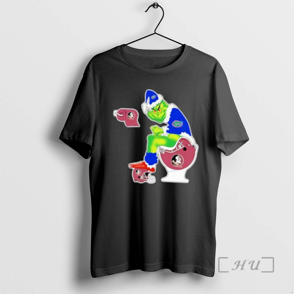 Officials The Grinch Florida Gators Sitting On Toilet Florida State Seminoles Xmas Holiday Christmas Shirts