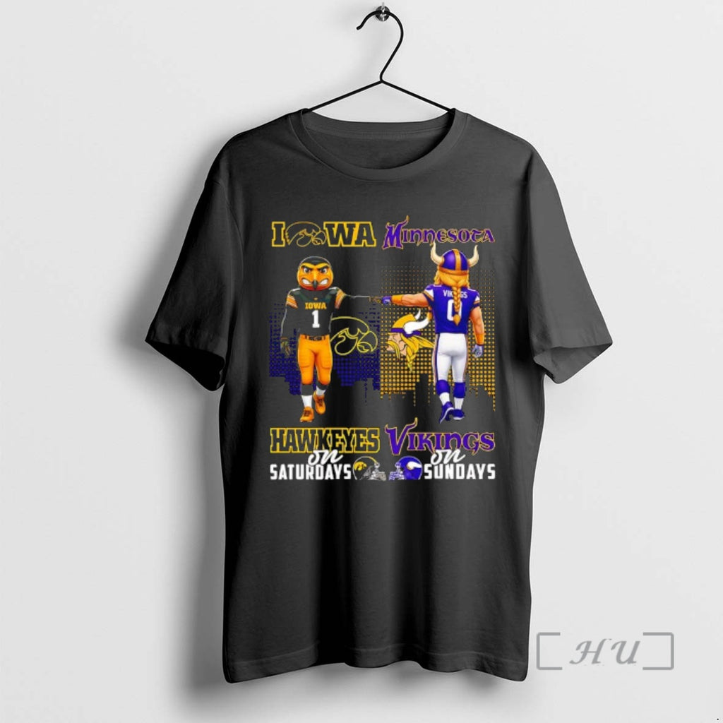 Officials The Iowa Hawkeyes On Saturdays And Minnesota Vikings On Sundays Mascots Logos Premium