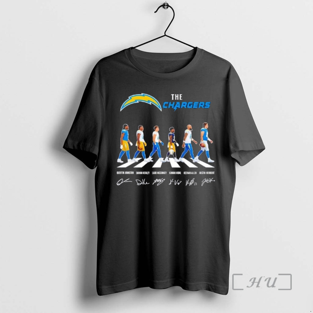 Officials The Los Angeles Chargers Quentin Johnston Daiyan Henley And Players Abbey Road Signatures Premium
