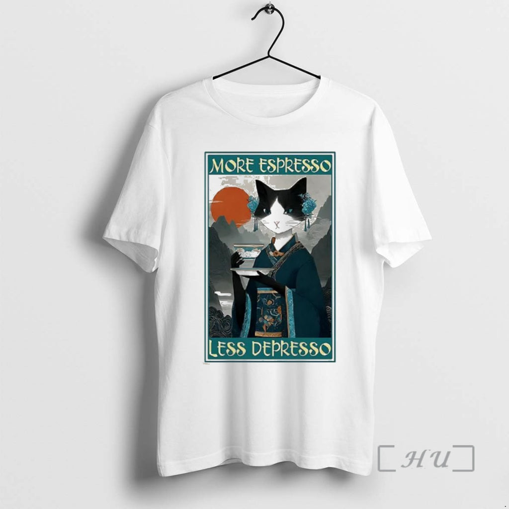Officials The Zen Barista Cat More Espresso Less Depresso Ukiyo E Premium T Shirts Sweater