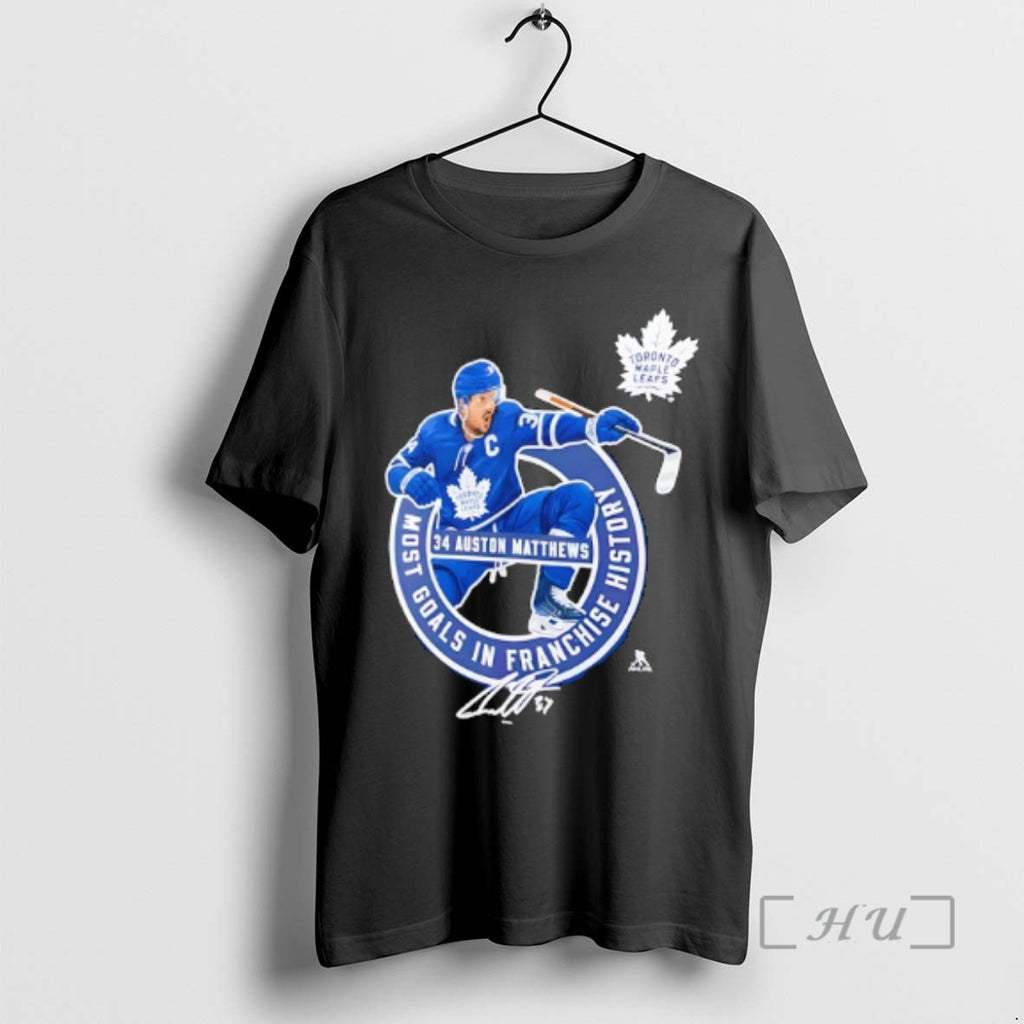 Officials Toronto Maple Leafs Auston Matthews Most Goals In Franchise History Premium T Shirts Sweater