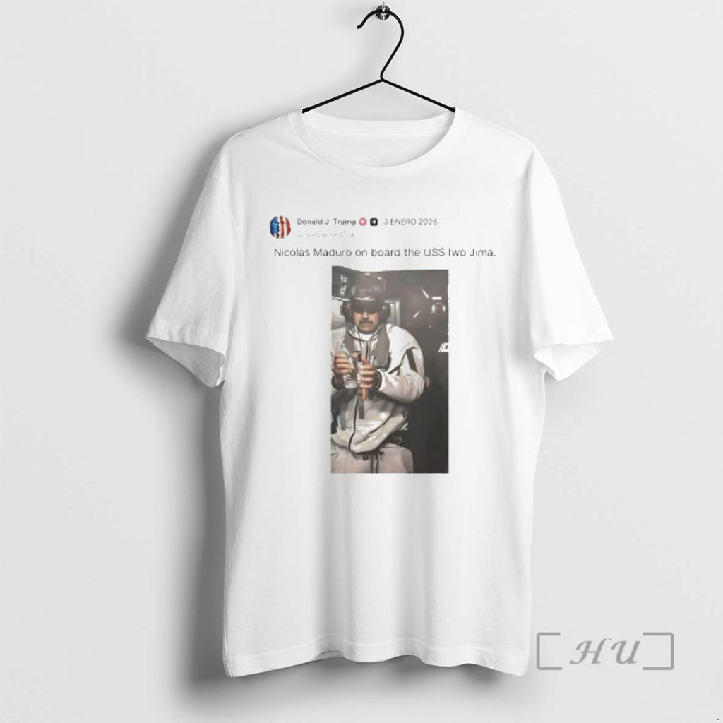 Officials Trump On X Nicolas Maduro On Board The Uss Iwo Jima Premium T Shirts