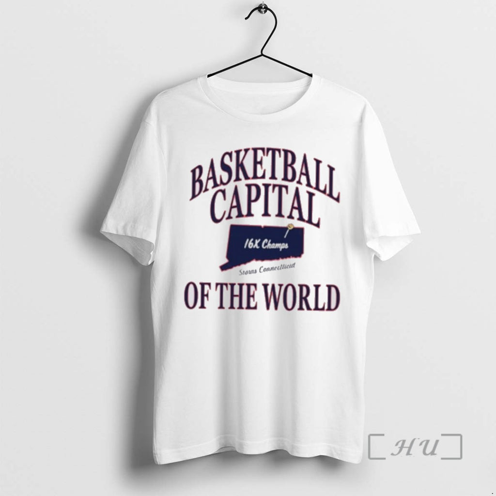 Officials Uconn Huskies Basketball Capital Of The World 16x Champs Storrs Connecticut State Shirts Sweater