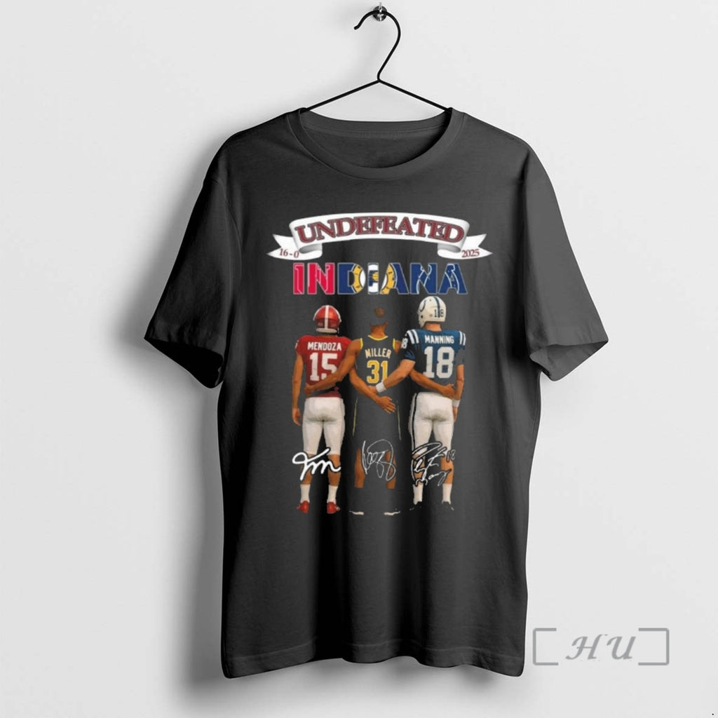 Officials Undefeated 2025 16 0 Indiana Hoosier Indiana Pacers Indianapolis Solts Signatures Premium T Shirts
