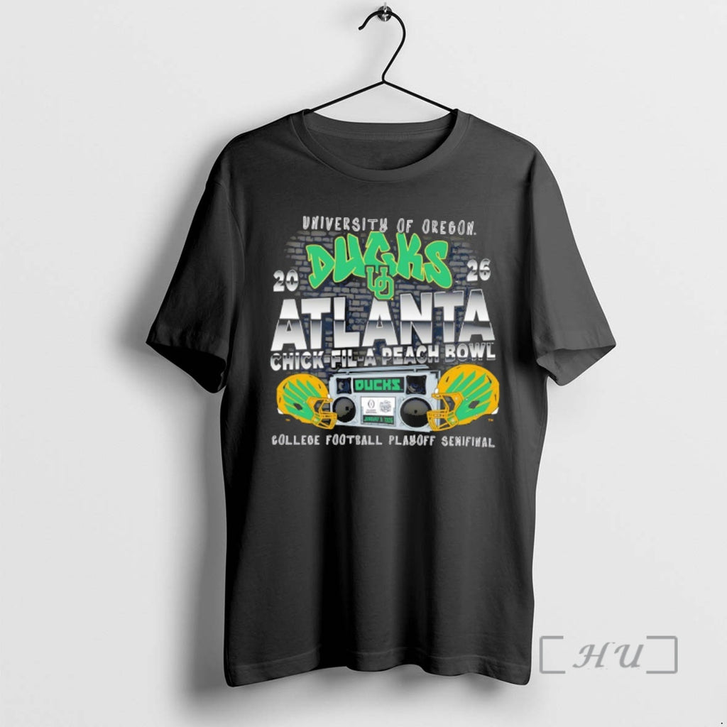 Officials University Of Oregon 2026 Chick Fil A Peach Bowl Helmet Vintage Premium T Shirts